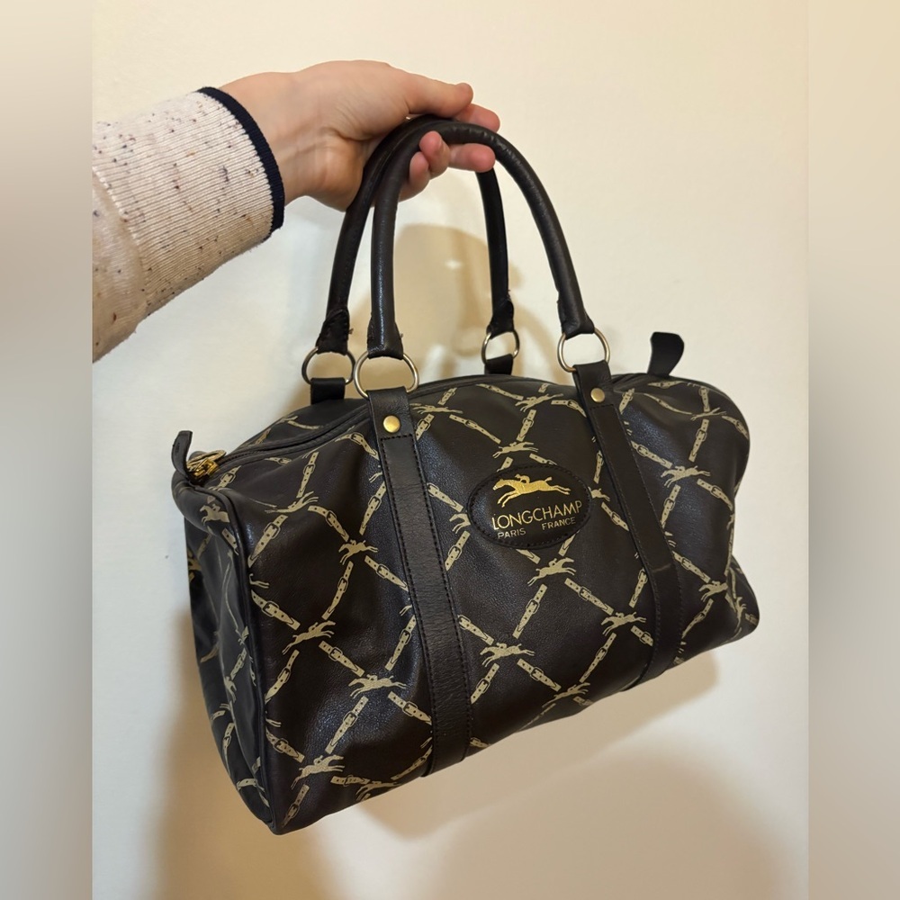Mini Longchamp Black and Gold‎ Travel Bag
